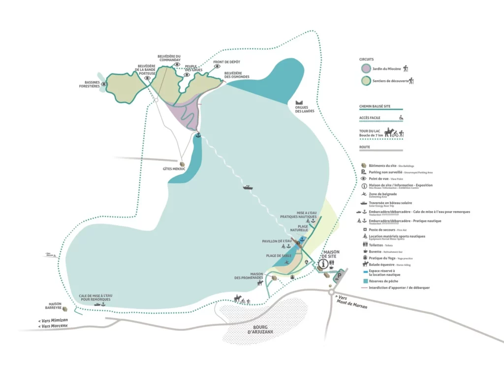 Arjuzanx Loisirs Nautiques Loisir Nautique Mimizan Plan Du Lac DARJUZANX